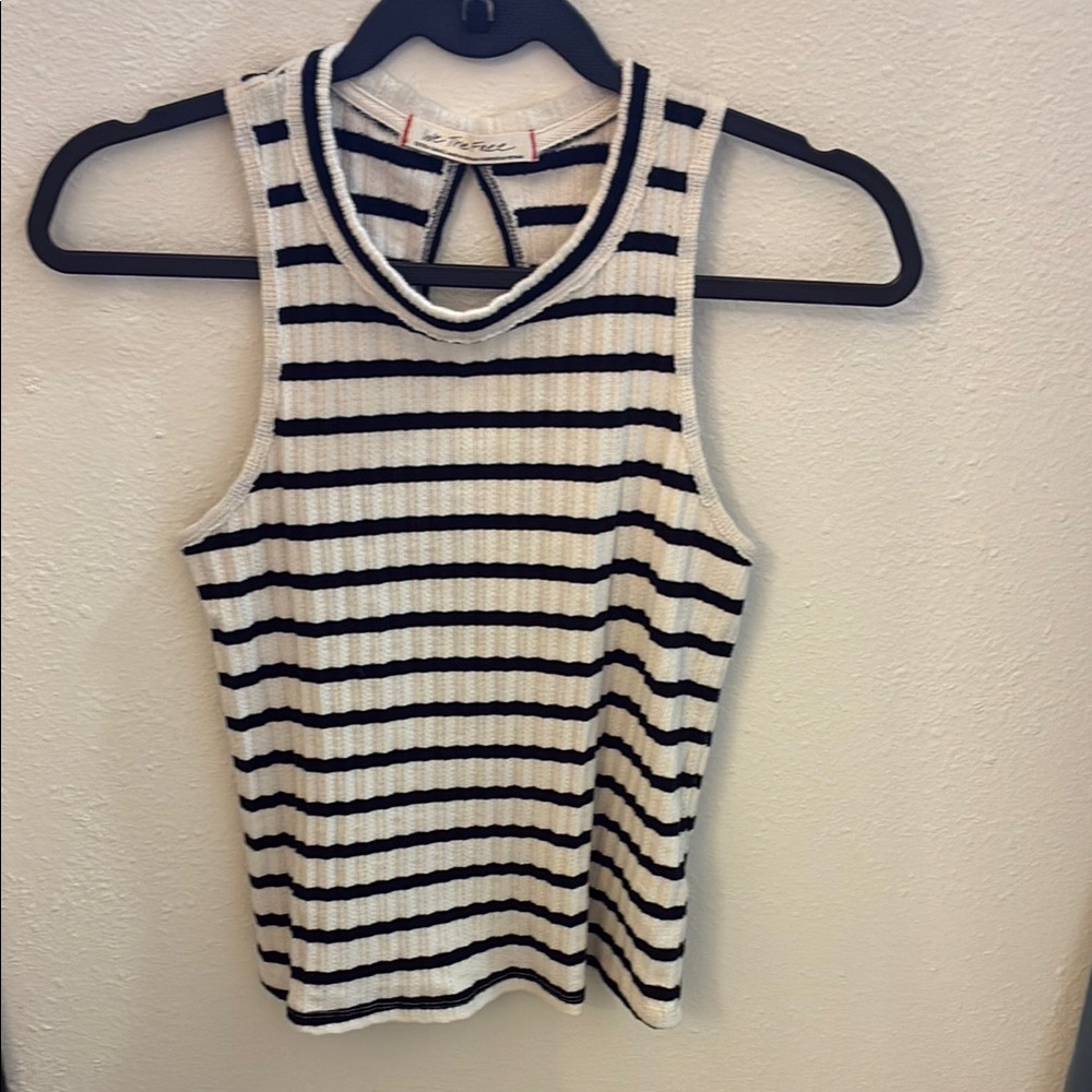 Free people Striped textured Sleeveless Top